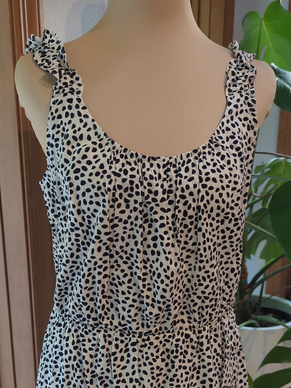 Banana Republic Dalmatian Print Sleeveless Fit & Flare Dress Size M